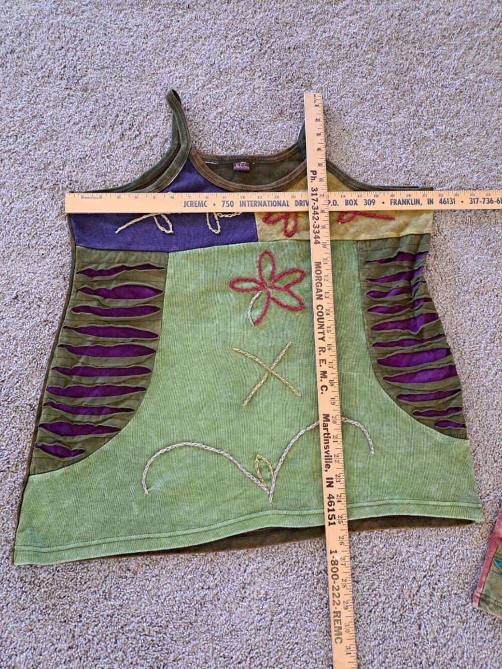 Vintage KPC Boho Gypsy Embroidered Boho Tank Tops Set Of 2 Womens L Festival - Picture 6 of 7